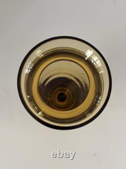 Blenko Amber Vase With Cobalt Foot in United States