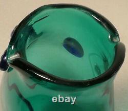 Blenko American Glass Fish Vase Blue And Green