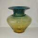Blenko Art Glass Blown Blue & Amber 11 3/4 Ombre Vase