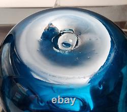 Blenko Art glass 921-M Turquoise Blue Vase by Winslow Anderson 1963 Mid Century