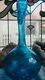 Blenko Blue Crackle ART Glass VASE Decanter With Stopper STUNNING