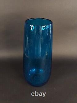 Blenko Blue Vase 12 1/4 High