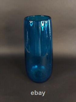 Blenko Blue Vase 12 1/4 High