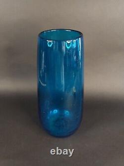 Blenko Blue Vase 12 1/4 High