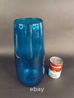 Blenko Blue Vase 12 1/4 High