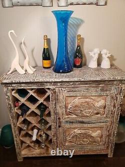 Blenko Floor Vase #6928 Twisted Optic Turquoise 1969 Joel Myers 20 Blue HUGE