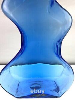 Blenko Glass 9616L Puzzle Vase in Azure