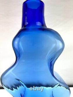 Blenko Glass 9616L Puzzle Vase in Azure