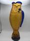 Blenko Handmade Amber Cobalt Fish Vase Art Glass Blue Fin 16