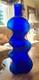 Blenko Handmade Cobalt Blue Squiggle Wiggle Puzzle Art Glass Vase 16 MCM