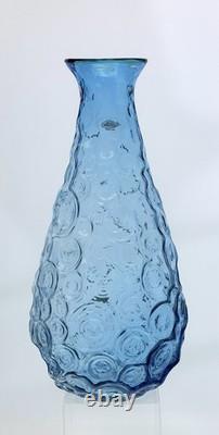 Blenko Handmade Glass 4303-HA Large Vase in Ice Blue & Topaz Hank Adams Design