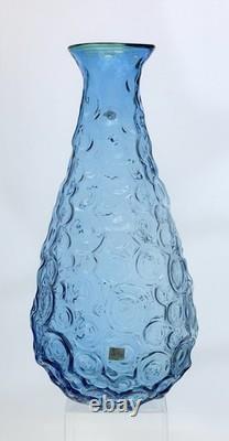 Blenko Handmade Glass 4303-HA Large Vase in Ice Blue & Topaz Hank Adams Design