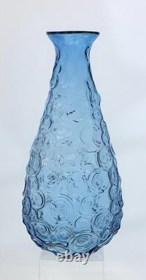 Blenko Handmade Glass 4303-HA Large Vase in Ice Blue & Topaz Hank Adams Design