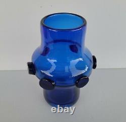 Blenko Vase #5935 Persian Blue Blob 1959 Made 1 year only Vintage Mid Century