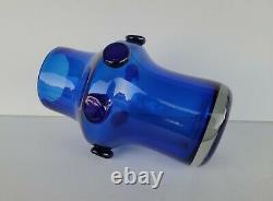 Blenko Vase #5935 Persian Blue Blob 1959 Made 1 year only Vintage Mid Century