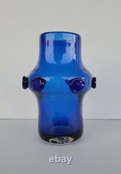 Blenko Vase #5935 Persian Blue Blob 1959 Made 1 year only Vintage Mid Century