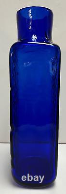 Blenko Vase Cobalt Blue Dimple Hank Adams 1991 15 1/2 #9029 Original Sticker