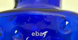 Blenko Vase Cobalt Blue Dimple Hank Adams 1991 15 1/2 #9029 Original Sticker