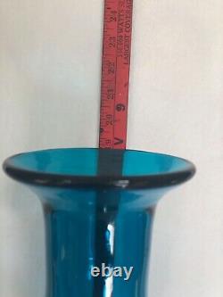 Blenko Wayne Husted Architectural Blue Glass Vase