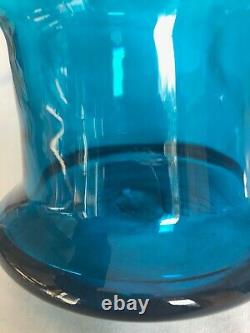Blenko Wayne Husted Architectural Blue Glass Vase