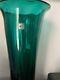 Blenko glassblown vintage handmade Teal Blue Green Large Vase Don Shepherd
