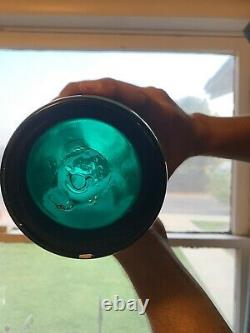 Blenko glassblown vintage handmade Teal Blue Green Large Vase Don Shepherd