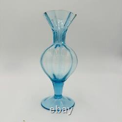 Blown Glass Bud Vase in the Manner of Napoleone Martinuzzi Blue Aqua Decor