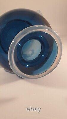 Blue And White Blown Art Glass Vase Charlie Golonkiewicz Rare Signed Unique