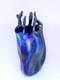 Blue Aurene Moana Vase With Silver Murano Design. Saul Alcaraz