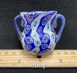 Blue Beauty on Antique Murano Millefiori Vase