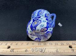 Blue Beauty on Antique Murano Millefiori Vase