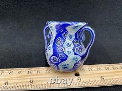 Blue Beauty on Antique Murano Millefiori Vase