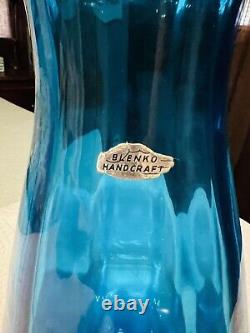 Blue Blencko Vintage 16 Large Vase Mid-Century