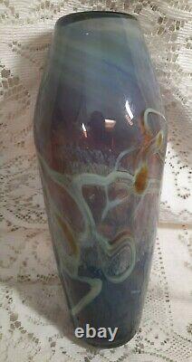 Blue Colors Sirius Studio Art Glass Vase Canadian Artist Peter Gudrunas