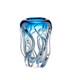 Blue Crystal Art Glass Vase Italian Flowing Design Luxury Home Decor Handmade