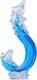 Blue Glass Beach House Decor, Hand Blown Ocean Wave Decorate, Tall Blue Glass