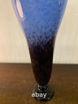 Blue Glass Paste Vase Signature Degué