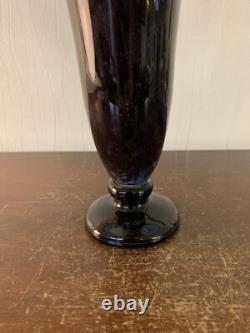 Blue Glass Paste Vase Signature Degué