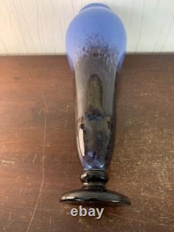 Blue Glass Paste Vase Signature Degué