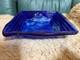 Blue Glass Vase 29cm Diameter Near Mint Condition