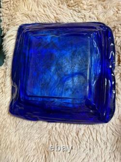 Blue Glass Vase 29cm Diameter Near Mint Condition