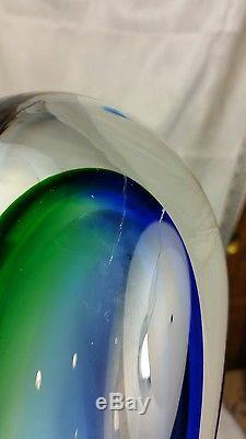 Blue Green Murano Sommerso Teardrop Vase