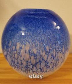 Blue Hand-Blown Glass Vase by Hisayoshi Iwata