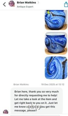 Blue Hand Blown Studio Art Glass Vase by French Artist Jean Claude Novaro 1986 Blue Hand Blown Studio Art Glass Vase by French Artist Jean Claude Novaro 1986