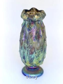 Blue Luster Cyrpiot Vase Design. By Saul Alcaraz. Blown Glass