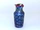 Blue Luster Vase With Red Wave Design. Blown Glass by Josiah Alcaraz