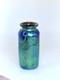 Blue Luster Vase With Red Wave Design. Blown Glass by Saul Alcaraz