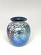Blue Luster Vase with Cherry Blossom Design. By Saul Alcaraz. Blown Glass