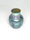 Blue Luster Vase with Red Wave Design. By Saul Alcaraz. Blown Glass