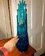 Blue MCM 21 Mid-Century Viking or L. E. Smith swung finger stretch FLOOR VASE